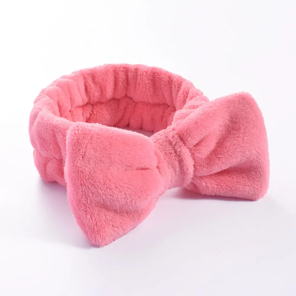 Pink Faux Fur Bow Hair Band for Women - Image 47