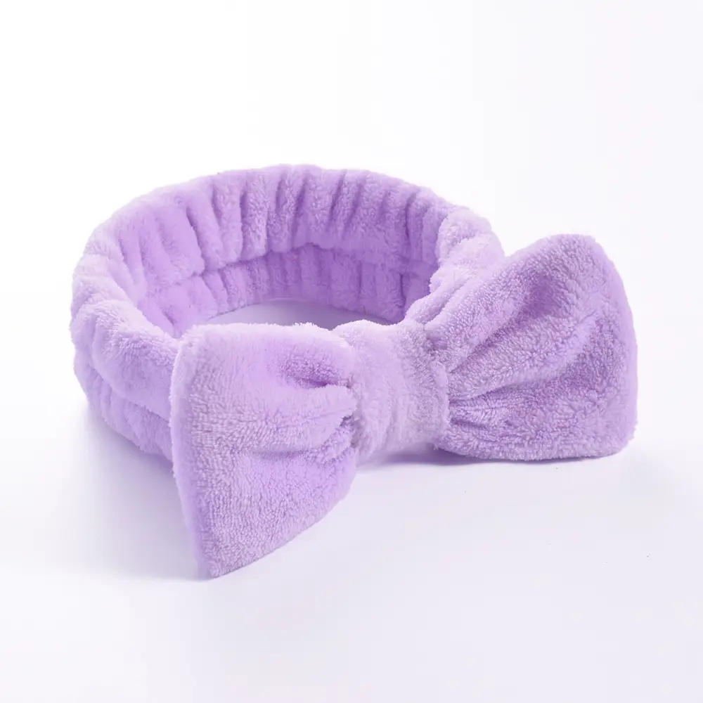 Pink Faux Fur Bow Hair Band for Women - Image 49
