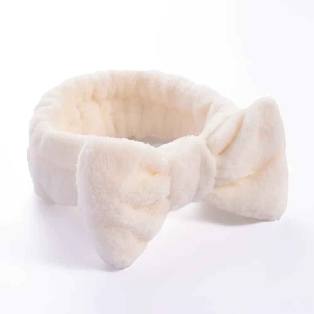 Pink Faux Fur Bow Hair Band for Women - Image 50