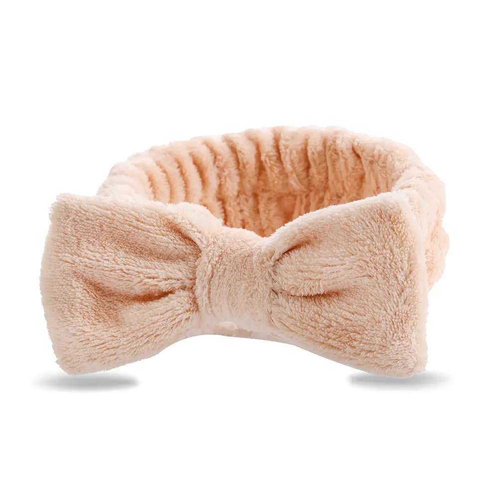 Pink Faux Fur Bow Hair Band for Women - Image 54
