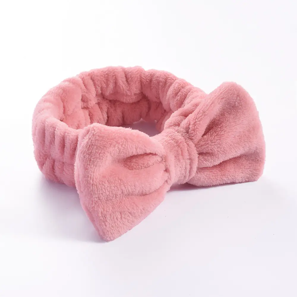 Pink Faux Fur Bow Hair Band for Women - Image 55