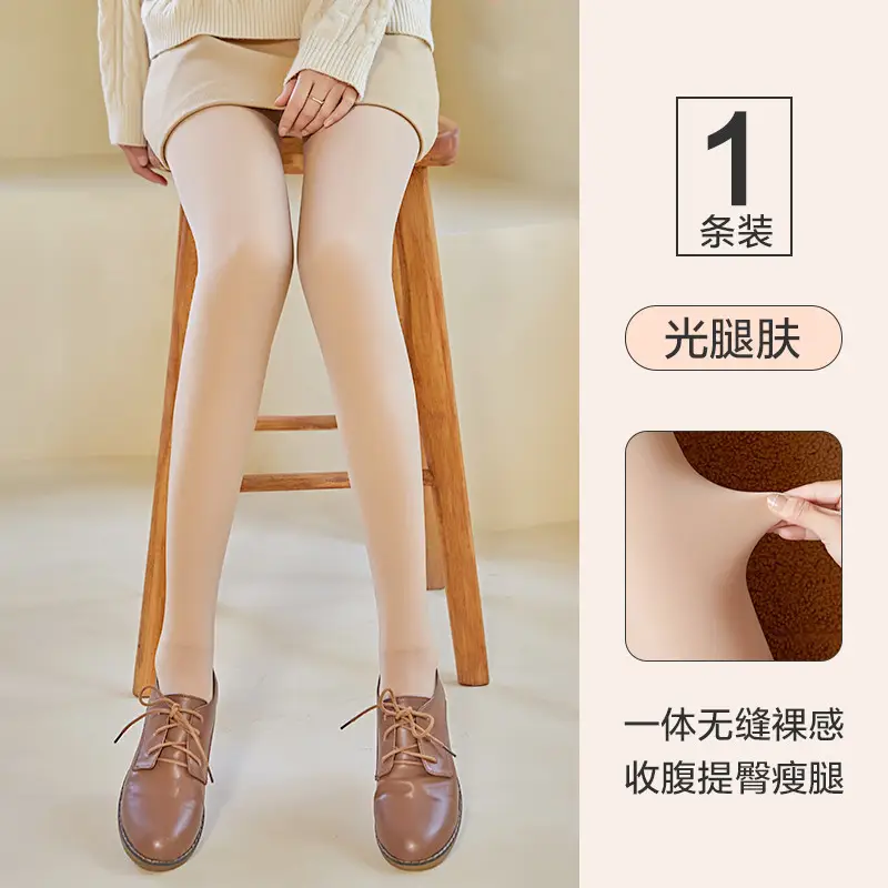 Pantyhose women stockings velvet spring and autumn light leg artifact thickened fleece-lined flesh color plus size leggings socks wholesale