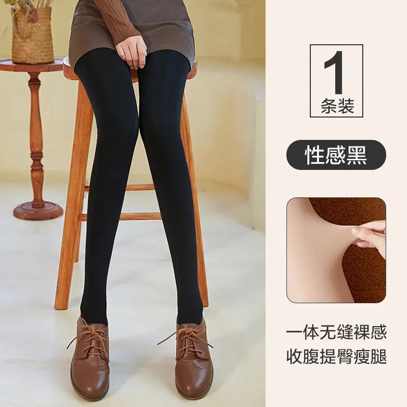Pantyhose women stockings velvet spring and autumn light leg artifact thickened fleece-lined flesh color plus size leggings socks wholesale