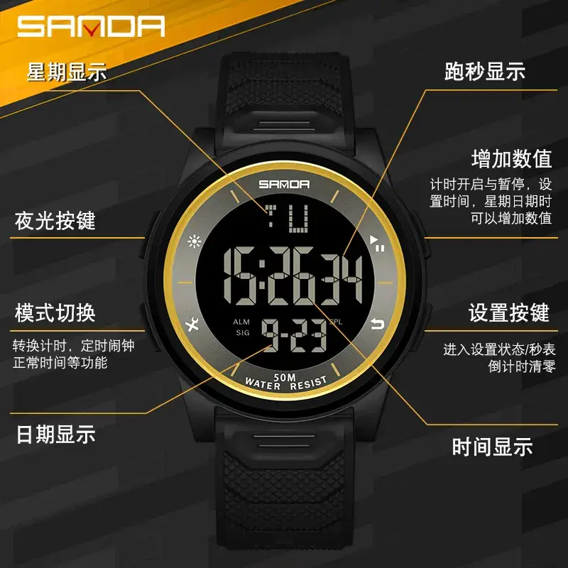 Sanda Ultra-Thin Luminous Student Watch Blue - Image 20
