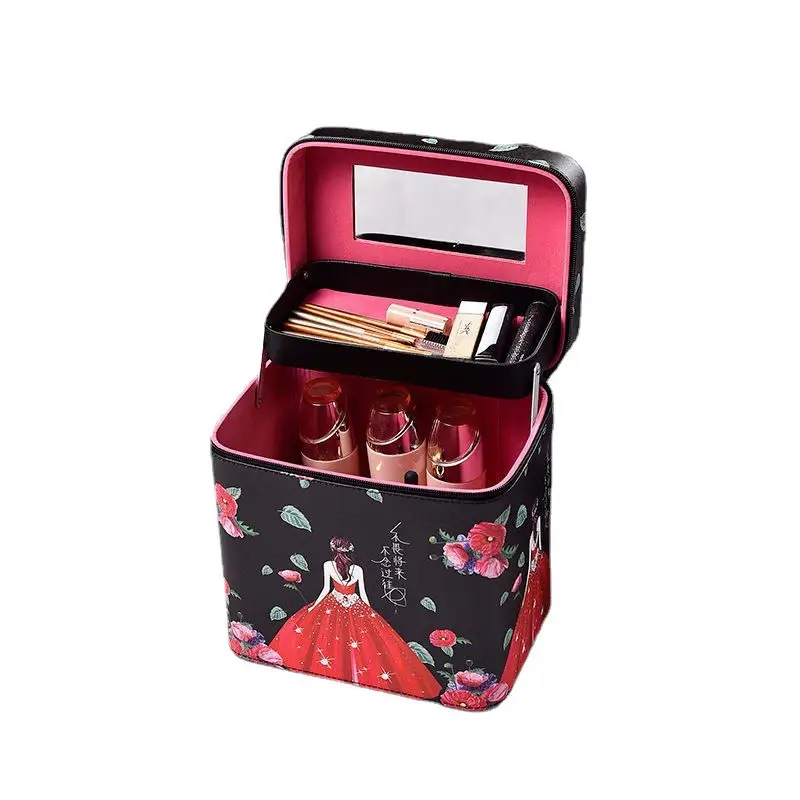 Large Capacity Cosmetic Storage Box with Travel Suitcase