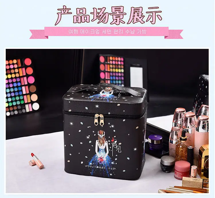 Large Capacity Cosmetic Storage Box with Travel Suitcase — feature 12