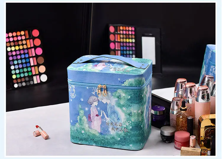 Large Capacity Cosmetic Storage Box with Travel Suitcase — feature 15
