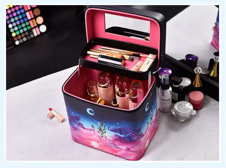 Large Capacity Cosmetic Storage Box with Travel Suitcase — feature 17
