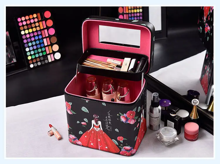 Large Capacity Cosmetic Storage Box with Travel Suitcase — feature 19