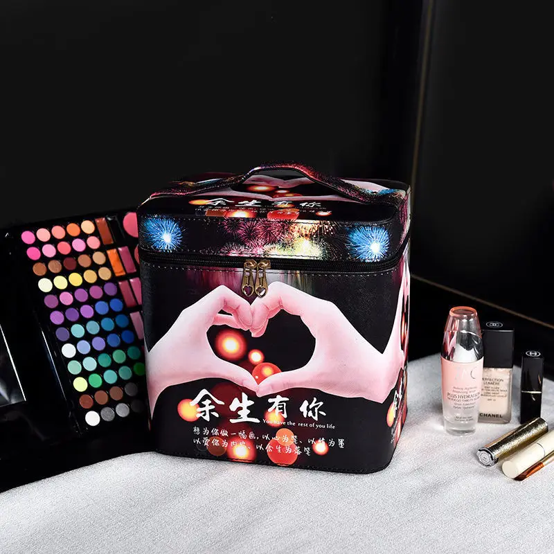 Large Capacity Cosmetic Storage Box with Travel Suitcase