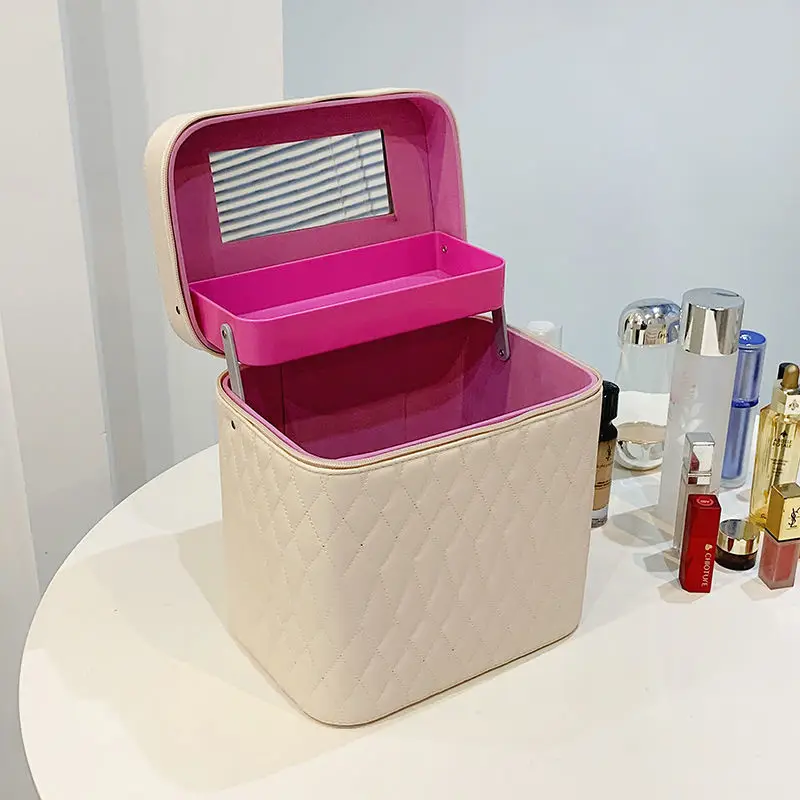 Large Capacity Cosmetic Storage Box with Travel Suitcase