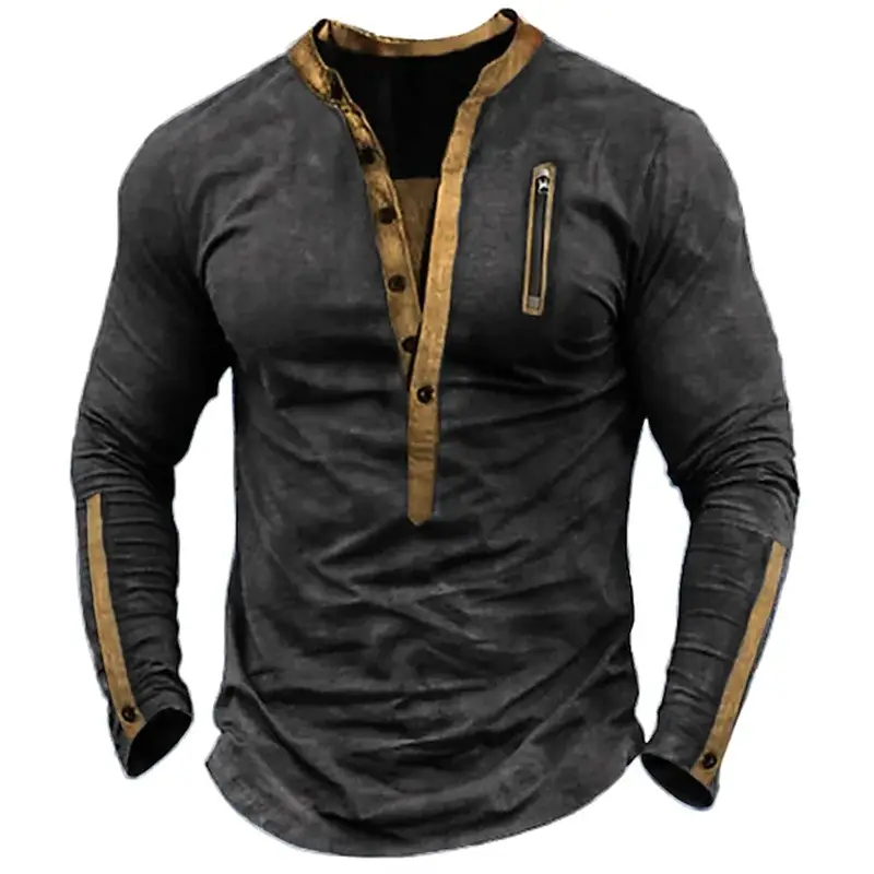 Men's Blue Tactical Zipper T-Shirt 2022 - Image 4