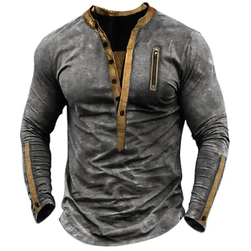 Men's Blue Tactical Zipper T-Shirt 2022 - Image 2