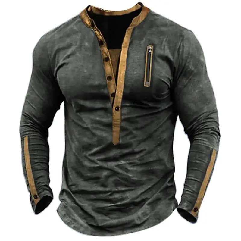 Men's Blue Tactical Zipper T-Shirt 2022 - Image 3