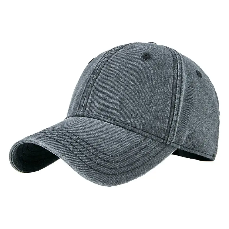Vintage Washed Denim Cap Dark Blue Large