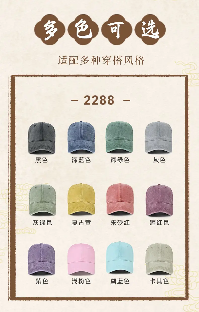 Vintage Washed Denim Cap Dark Blue Large — feature 11