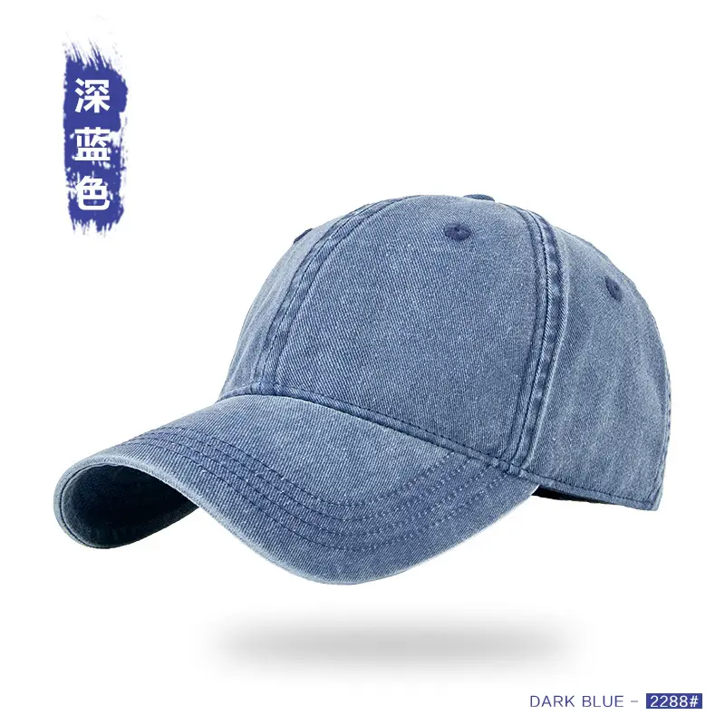 Vintage Washed Denim Cap Dark Blue Large - Image 2