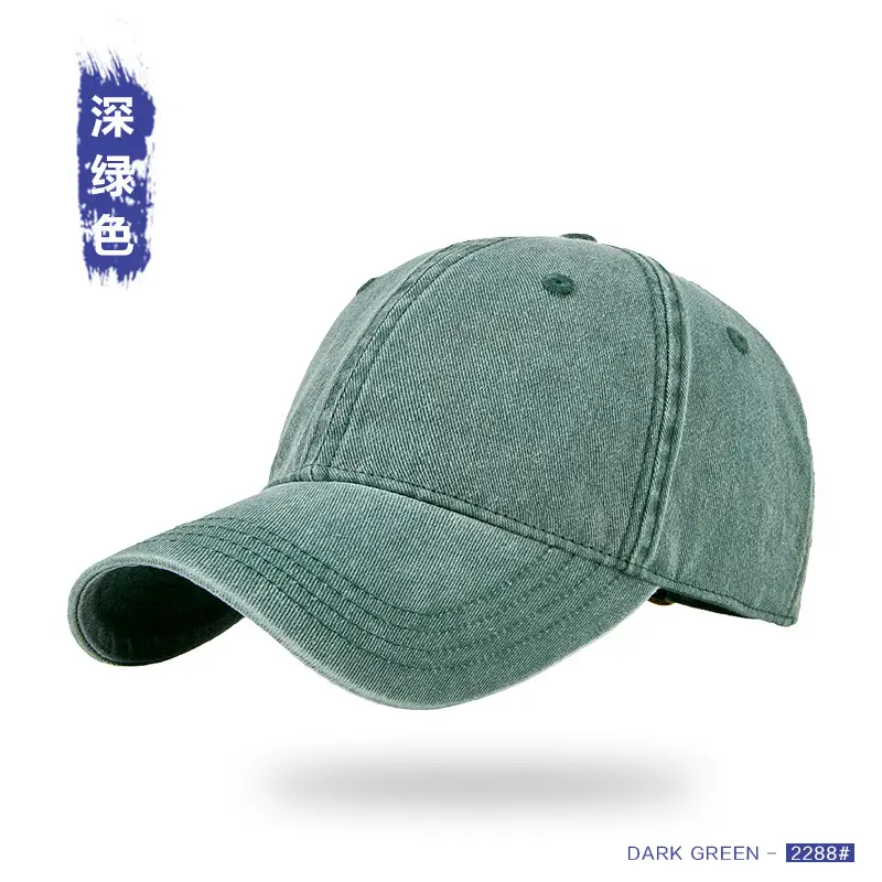 Vintage Washed Denim Cap Dark Blue Large - Image 3