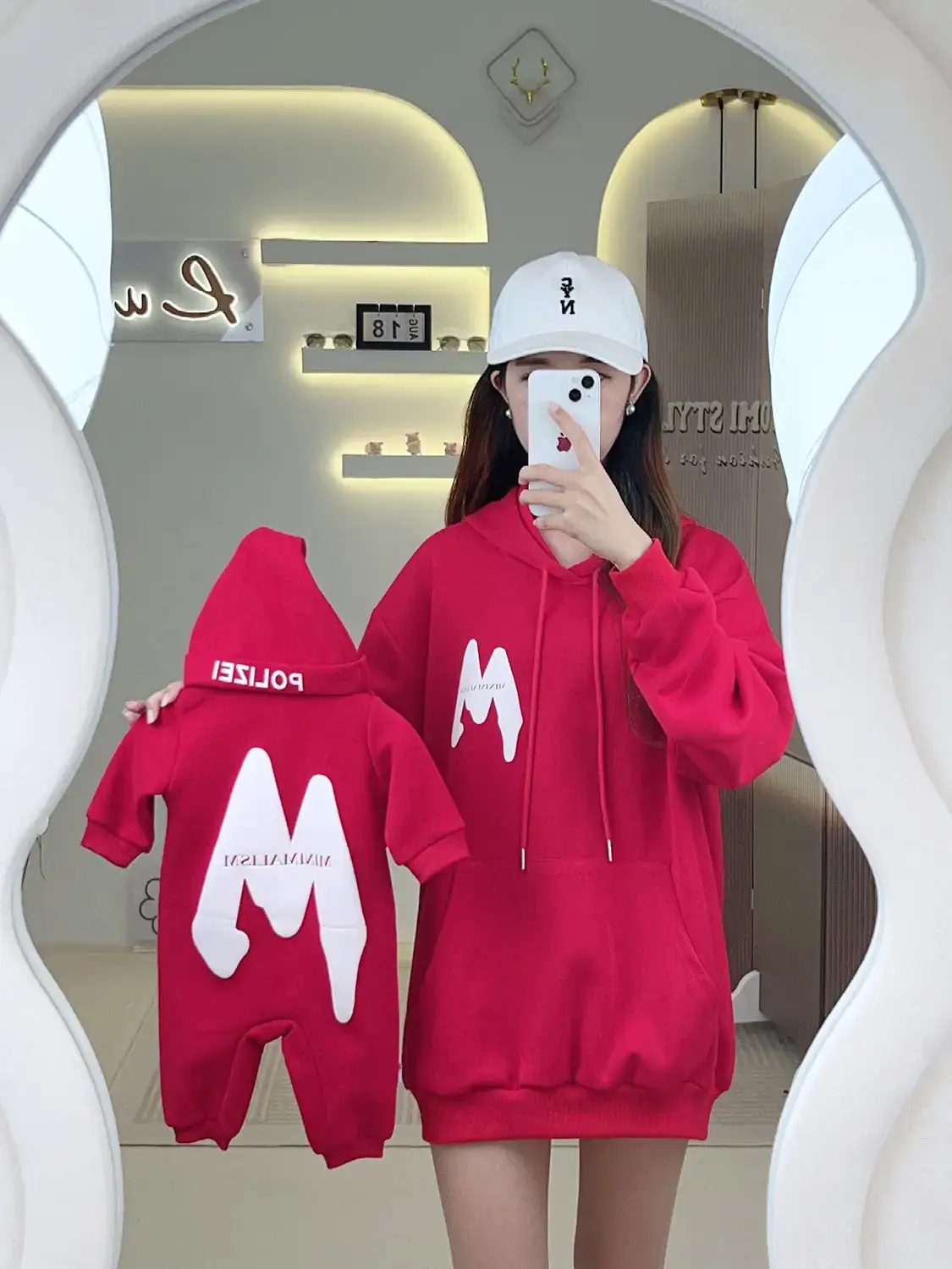 Red Hooded Velvet Sweatshirt for Kids & Teens 2025 - Image 6