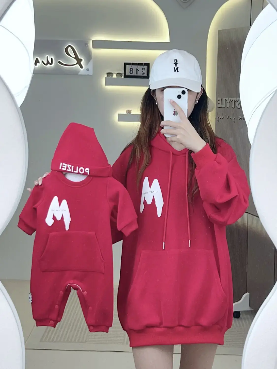 Red Hooded Velvet Sweatshirt for Kids & Teens 2025 - Image 7