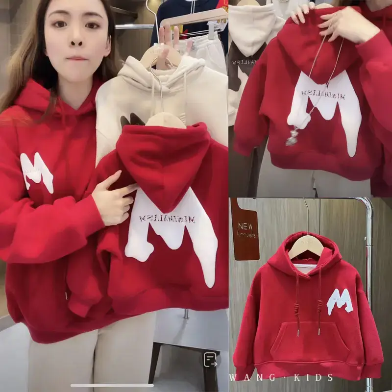 Red Hooded Velvet Sweatshirt for Kids & Teens 2025 — feature 2