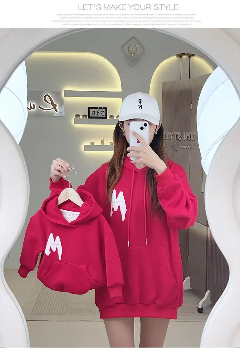 Red Hooded Velvet Sweatshirt for Kids & Teens 2025 — feature 9