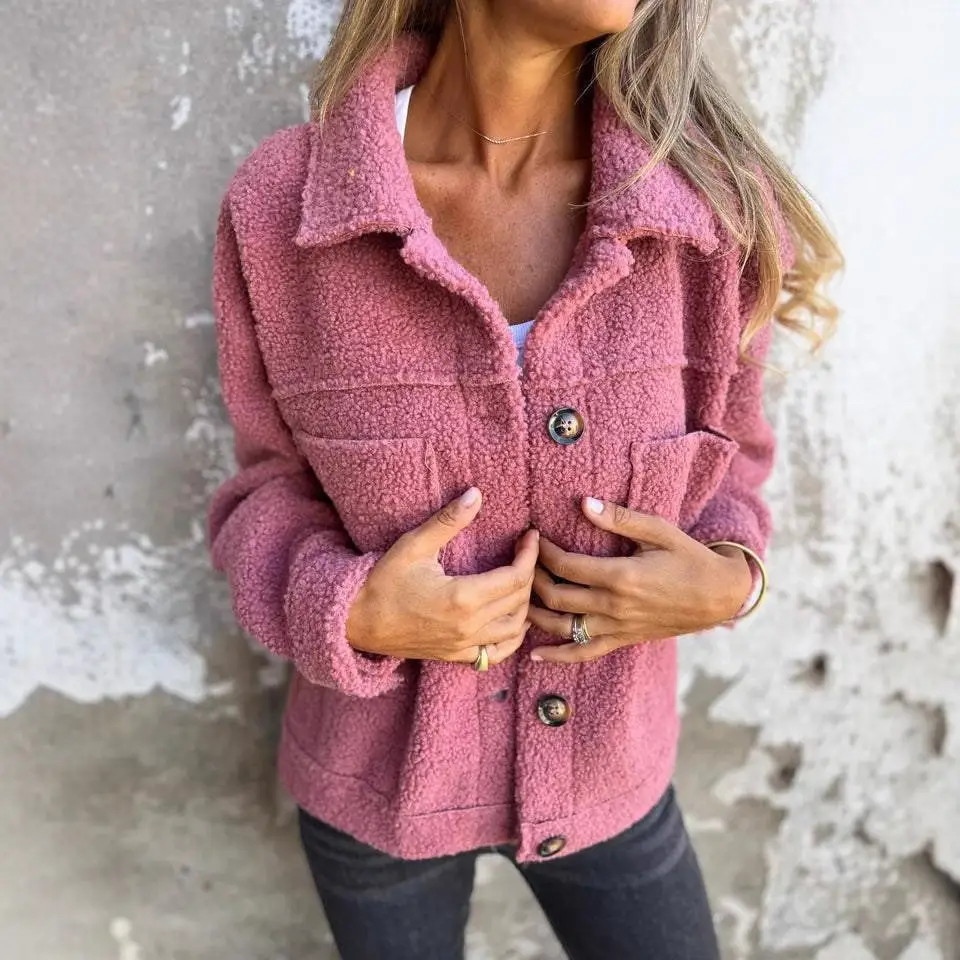 2025 Winter Lapel Single-Breasted Lamb Wool Jacket - Image 7
