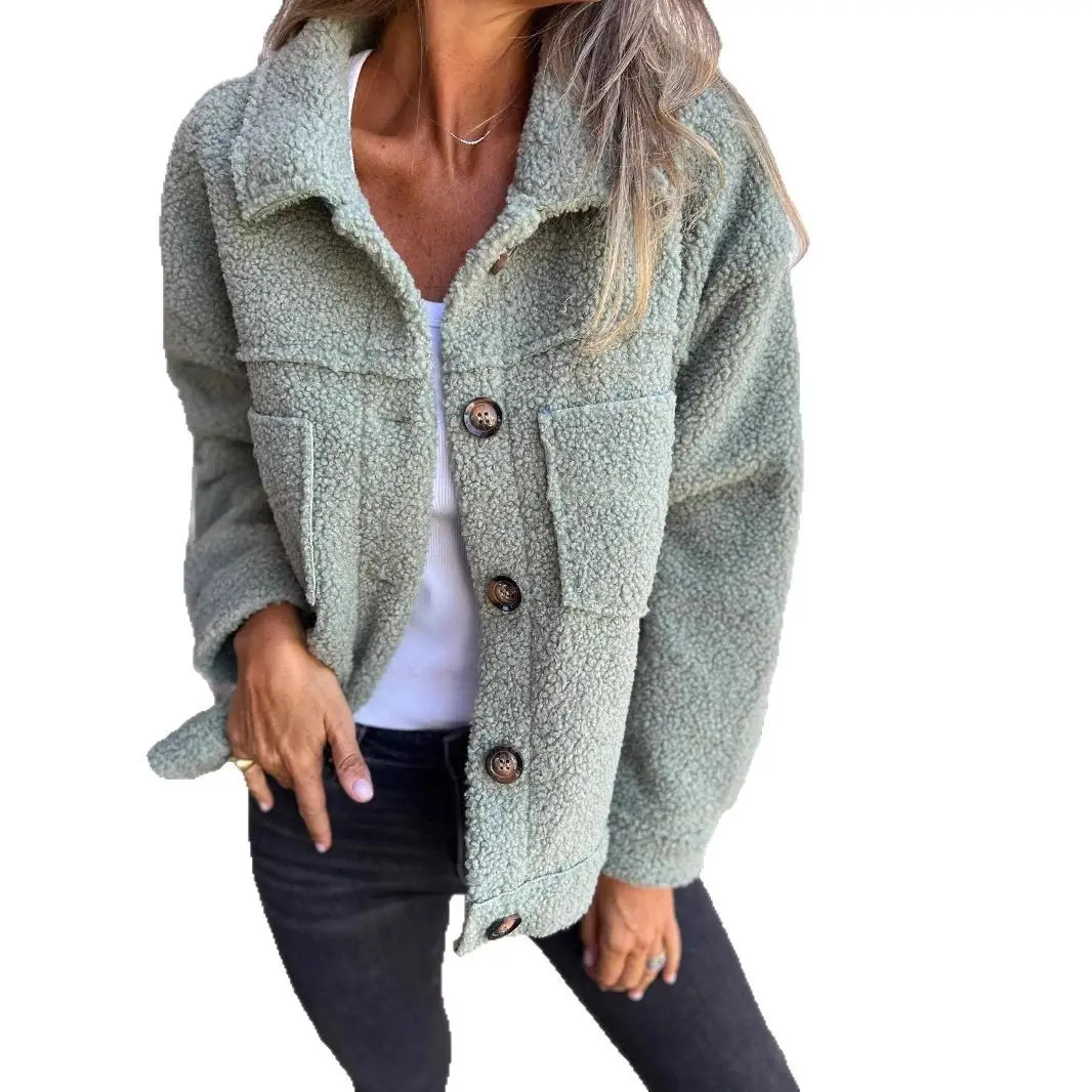 2025 Winter Lapel Single-Breasted Lamb Wool Jacket - Image 9