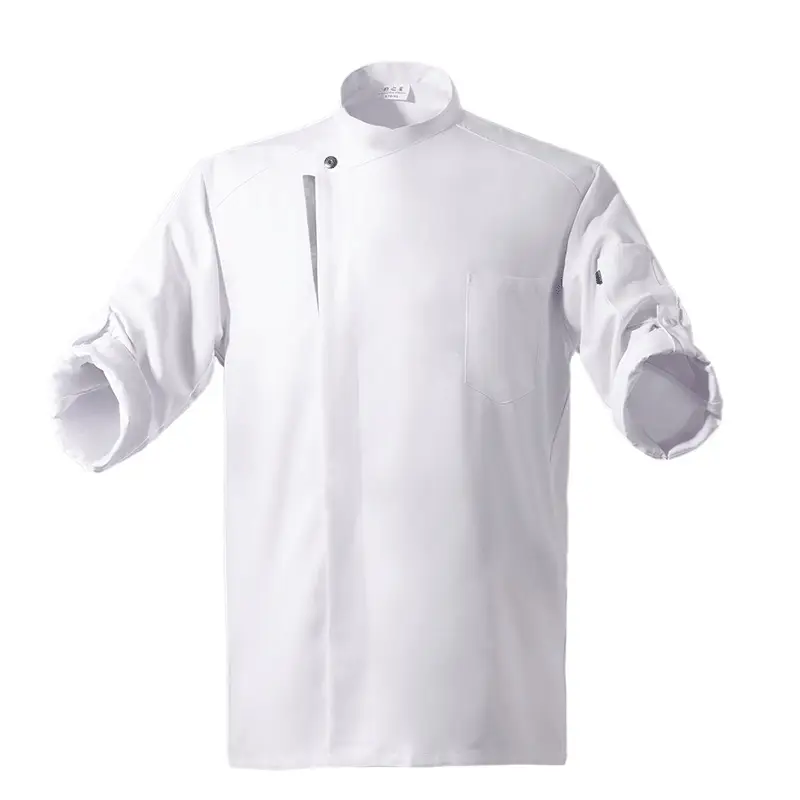 High-end Chef Workwear Blue Long Sleeve for Men
