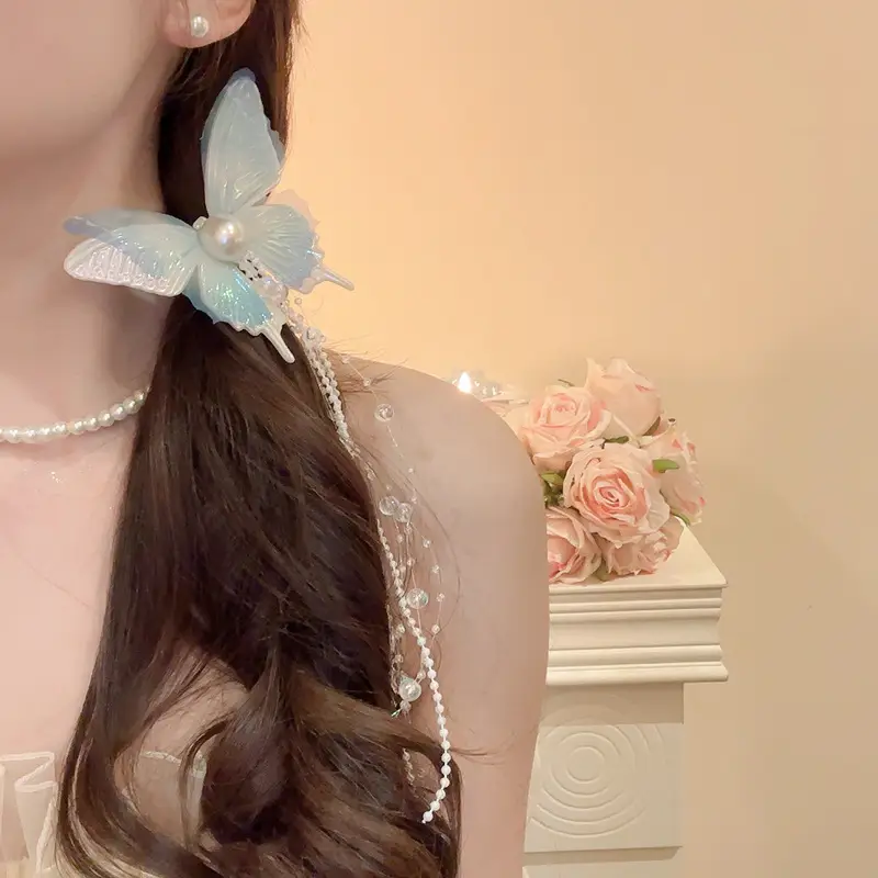 Sweet Pink Bow Pearl Tassel Hairpin for Girls — feature 19
