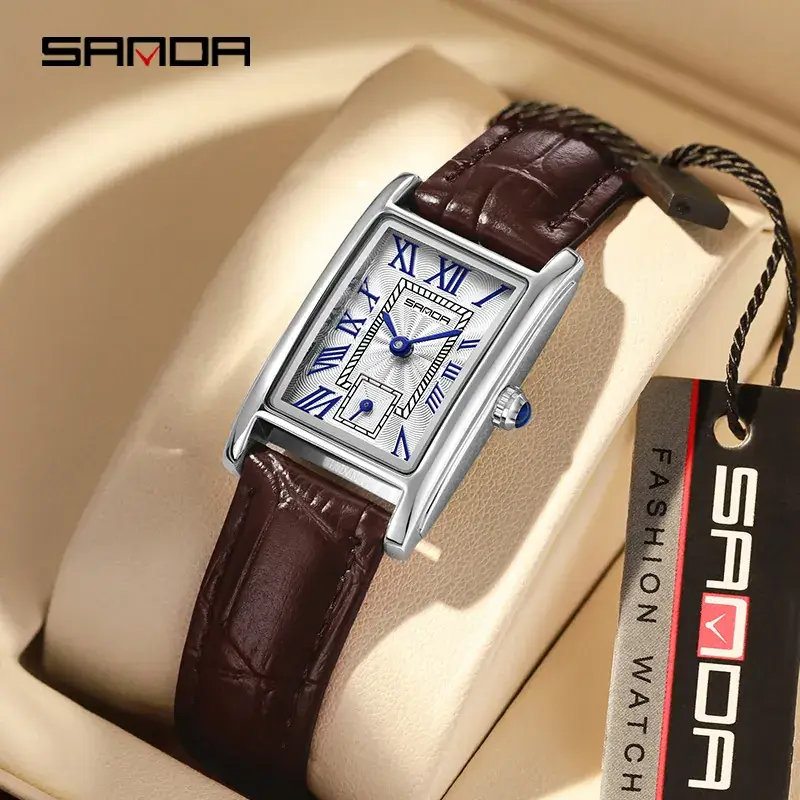 Women's Roman Scale Quartz Watch Red Leather Band