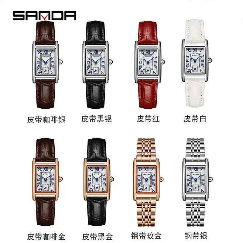 Women's Roman Scale Quartz Watch Red Leather Band