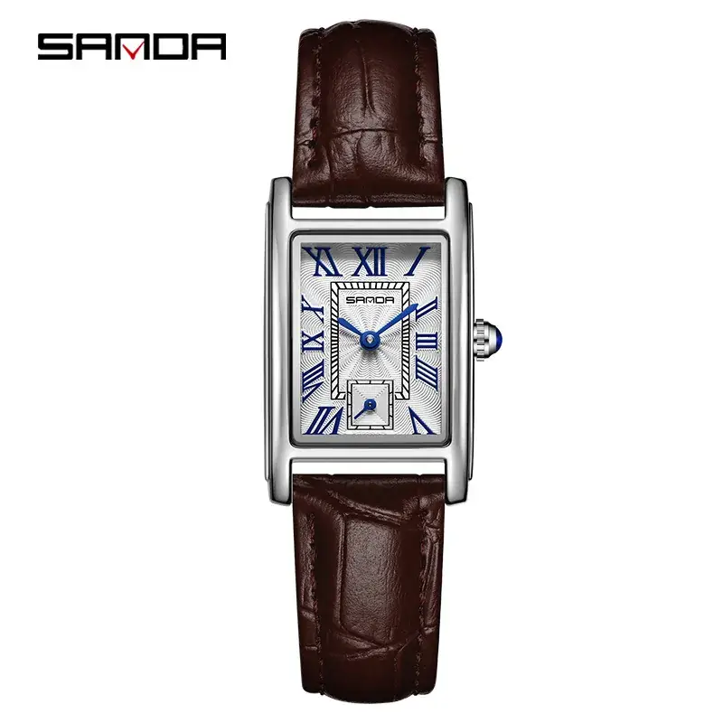 Women's Roman Scale Quartz Watch Red Leather Band