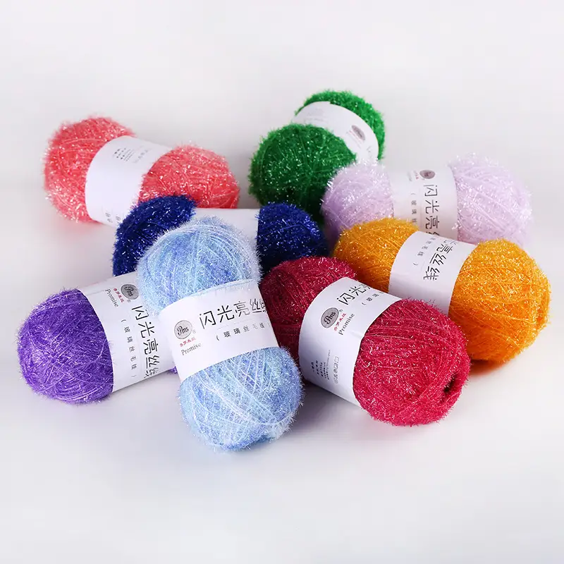 Korean Dish Towel Non-Stick Oil Bright Silk Thread Glass Silk DIY Handmade Bag Strawberry Rag Glitter Gold Thread Wool