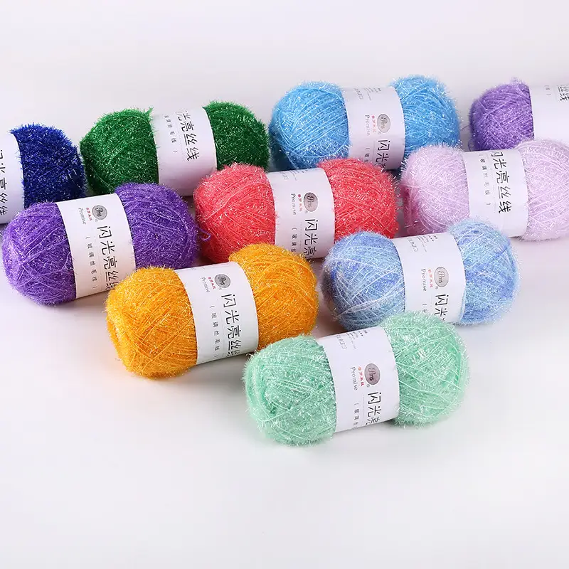 Korean Dish Towel Non-Stick Oil Bright Silk Thread Glass Silk DIY Handmade Bag Strawberry Rag Glitter Gold Thread Wool
