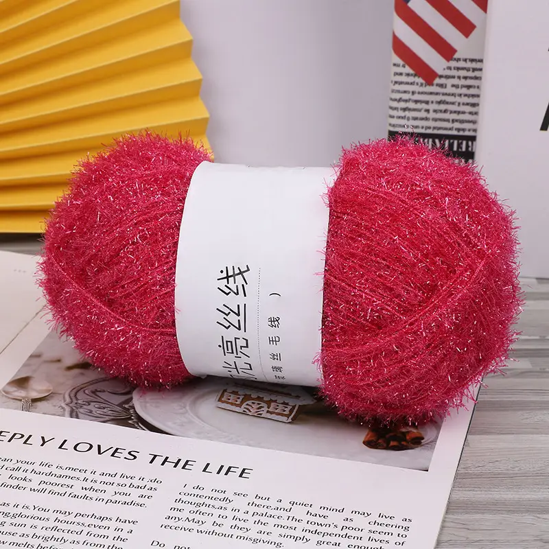 Korean Dish Towel Non-Stick Oil Bright Silk Thread Glass Silk DIY Handmade Bag Strawberry Rag Glitter Gold Thread Wool