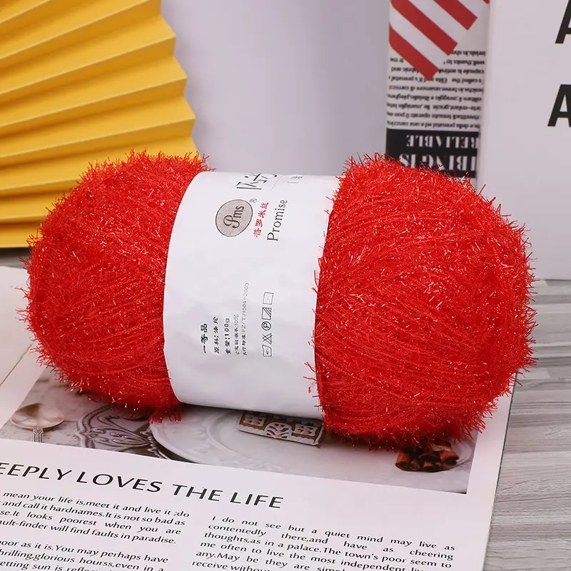 Korean Dish Towel Non-Stick Oil Bright Silk Thread Glass Silk DIY Handmade Bag Strawberry Rag Glitter Gold Thread Wool