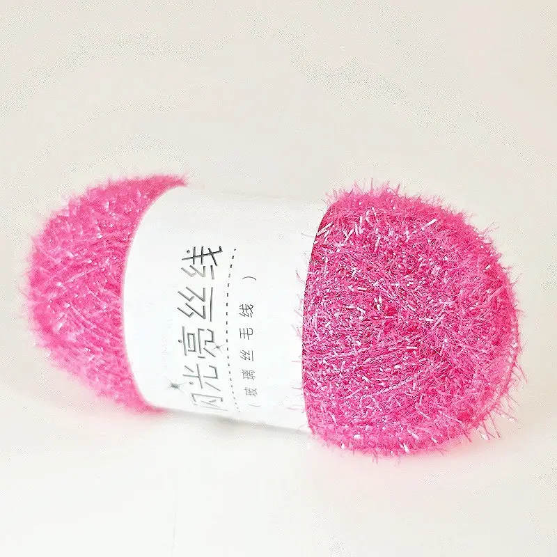 Korean Dish Towel Non-Stick Oil Bright Silk Thread Glass Silk DIY Handmade Bag Strawberry Rag Glitter Gold Thread Wool