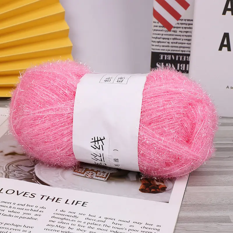 Korean Dish Towel Non-Stick Oil Bright Silk Thread Glass Silk DIY Handmade Bag Strawberry Rag Glitter Gold Thread Wool