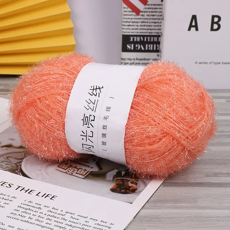 Korean Dish Towel Non-Stick Oil Bright Silk Thread Glass Silk DIY Handmade Bag Strawberry Rag Glitter Gold Thread Wool