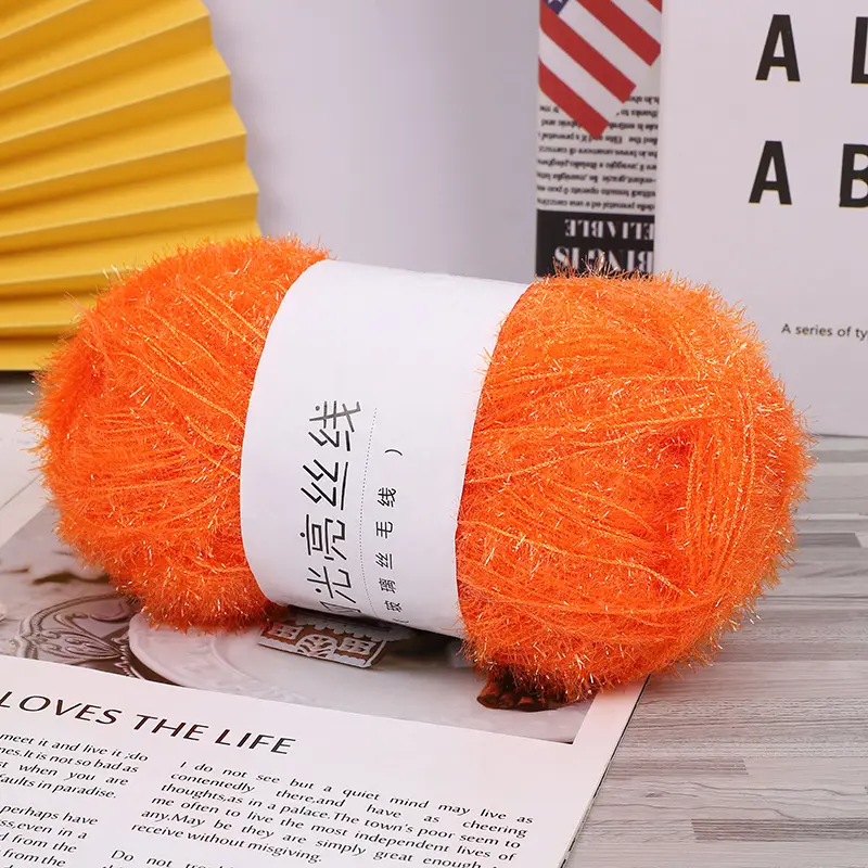Korean Dish Towel Non-Stick Oil Bright Silk Thread Glass Silk DIY Handmade Bag Strawberry Rag Glitter Gold Thread Wool