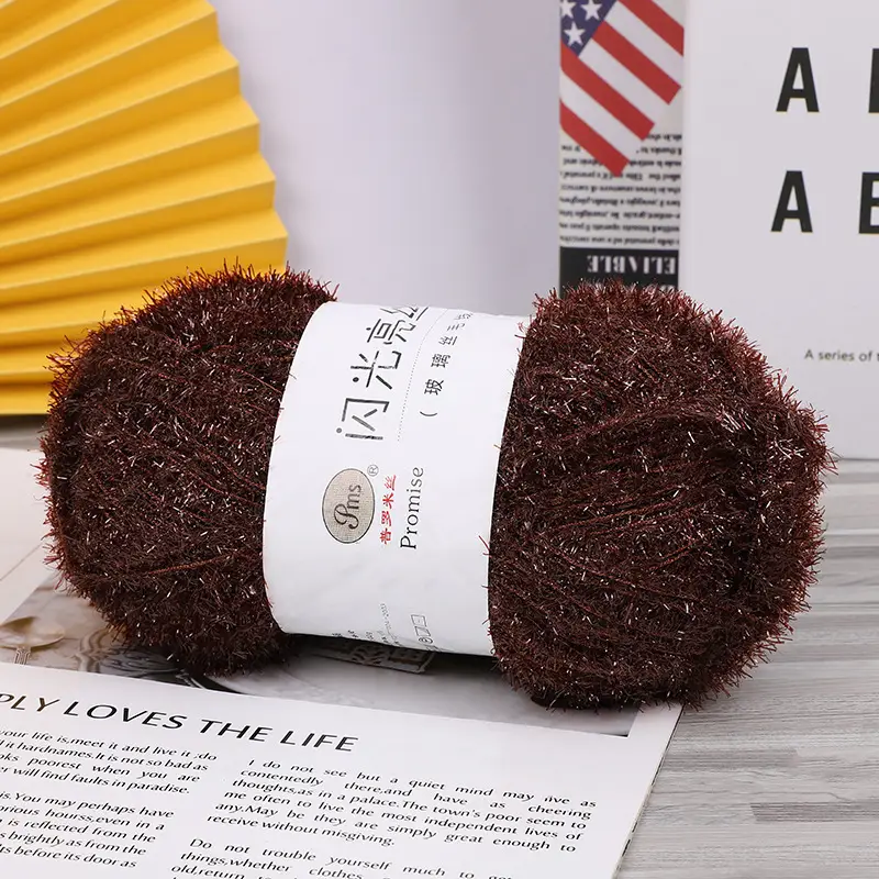 Korean Dish Towel Non-Stick Oil Bright Silk Thread Glass Silk DIY Handmade Bag Strawberry Rag Glitter Gold Thread Wool