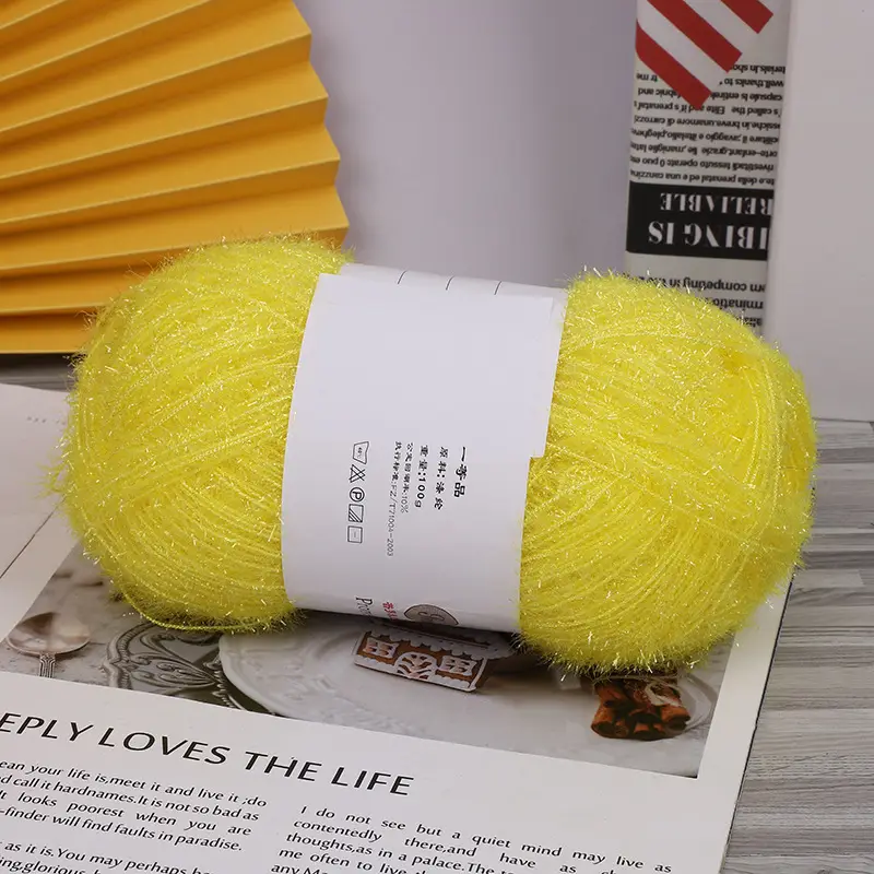 Korean Dish Towel Non-Stick Oil Bright Silk Thread Glass Silk DIY Handmade Bag Strawberry Rag Glitter Gold Thread Wool