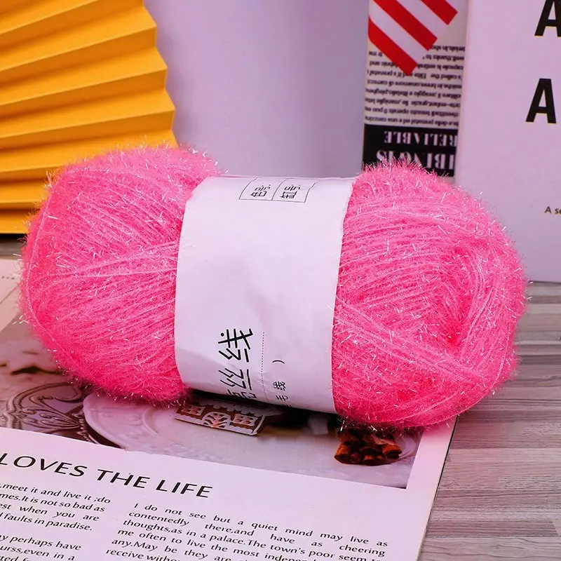 Korean Dish Towel Non-Stick Oil Bright Silk Thread Glass Silk DIY Handmade Bag Strawberry Rag Glitter Gold Thread Wool
