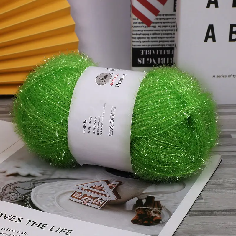 Korean Dish Towel Non-Stick Oil Bright Silk Thread Glass Silk DIY Handmade Bag Strawberry Rag Glitter Gold Thread Wool