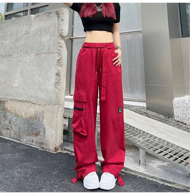 Women Loose Straight Pants Black Hip Hop Casual 2022 — feature 33