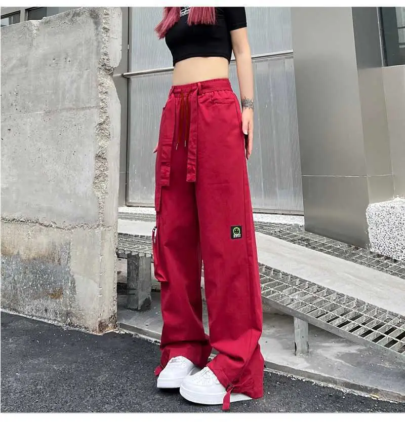 Women Loose Straight Pants Black Hip Hop Casual 2022 — feature 34