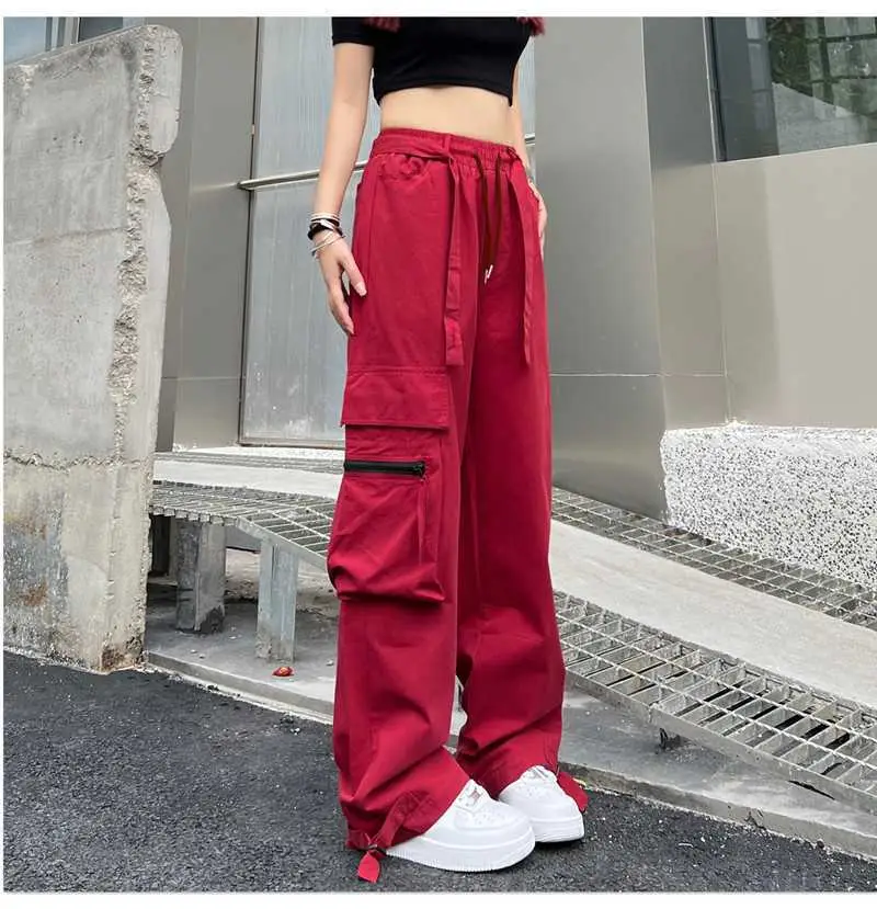 Women Loose Straight Pants Black Hip Hop Casual 2022 — feature 37