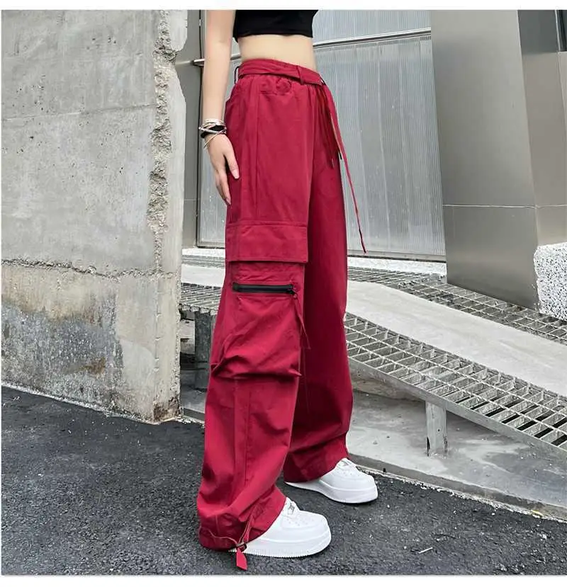 Women Loose Straight Pants Black Hip Hop Casual 2022 — feature 39