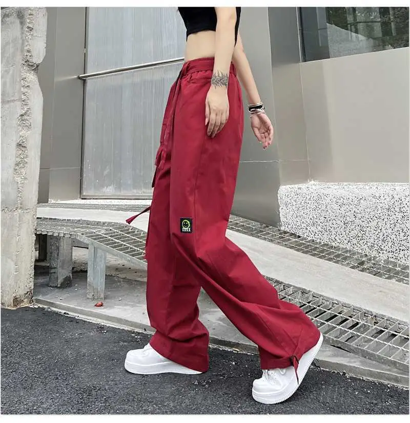 Women Loose Straight Pants Black Hip Hop Casual 2022 — feature 41